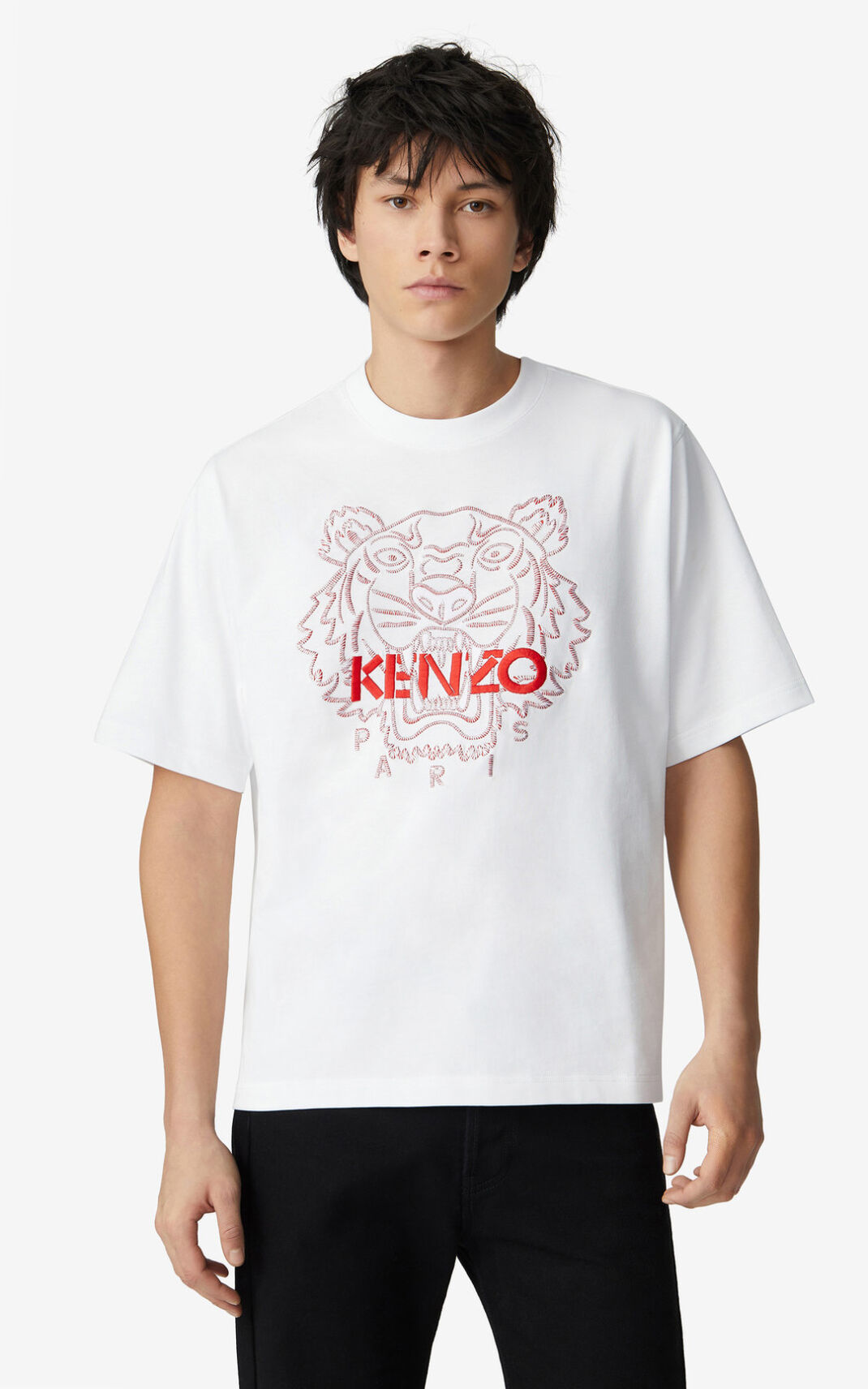 Kenzo Tiger loose fitting T-shirts Herre - Hvide DK-613075